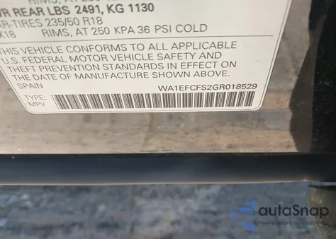 2016 Audi Q3 2.0T Premium Plus from USA, damaged, VIN WA1EFCFS2GR018529